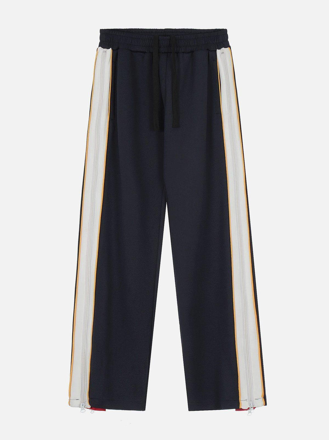 Makersluxe® - Color Clash Zipper Drawstring Sweatpants