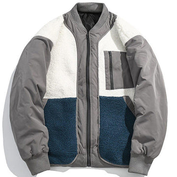 Makersluxe® - Color Matching Patchwork Winter Coat