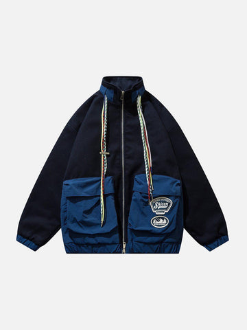 Makersluxe® - Colorful Ropes Large Pocket Winter Coat
