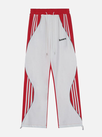 Makersluxe® - Contrast Color Irregular Panel Sweatpants