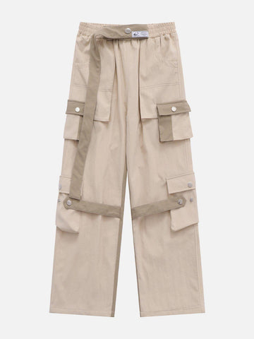 Sneakerland® - Contrast Multi-Pocket Cargo Pants