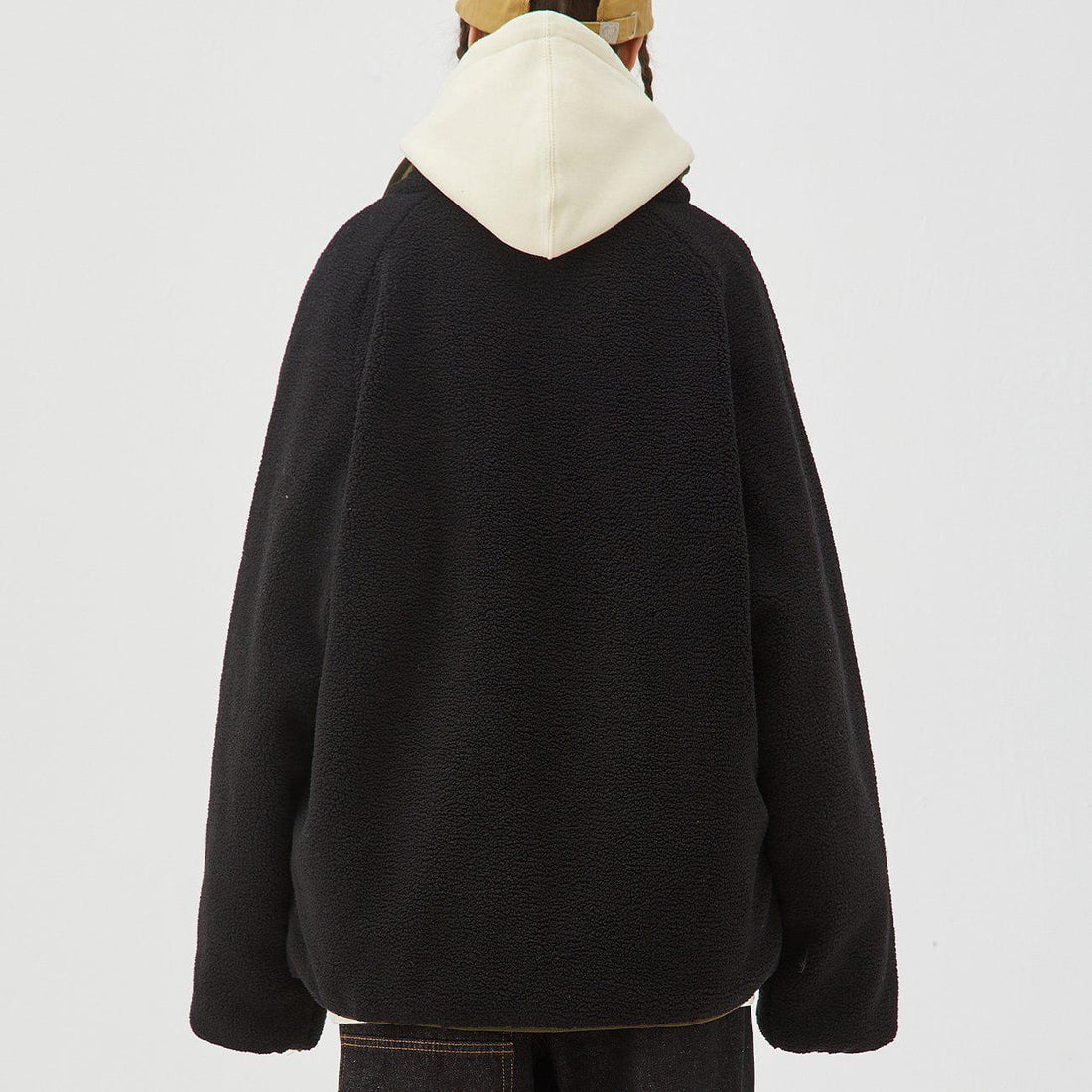 Makersluxe® - Contrast Multi-Pocket Sherpa Winter Coat