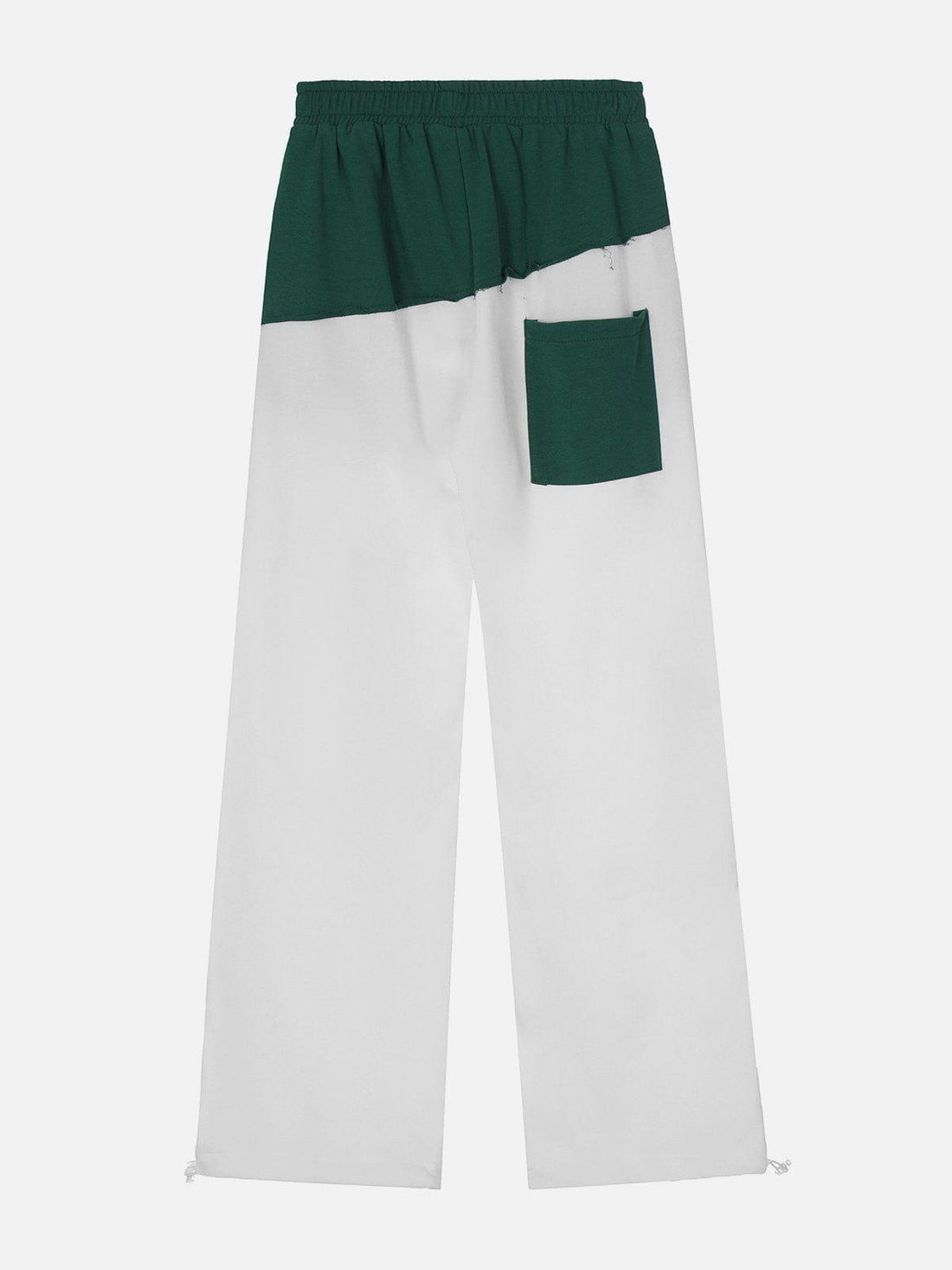 Makersluxe® - Contrast Panel Lettered Flocked Sweatpants