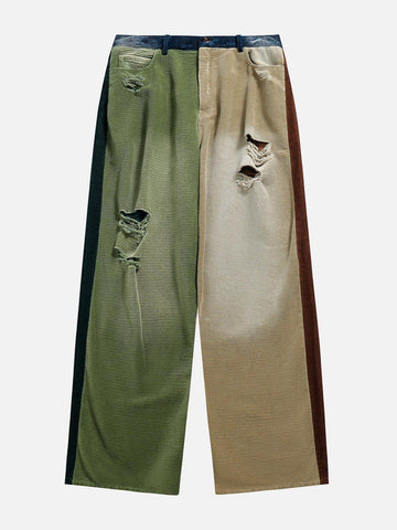 Makersluxe® - Contrast Patchwork Jeans
