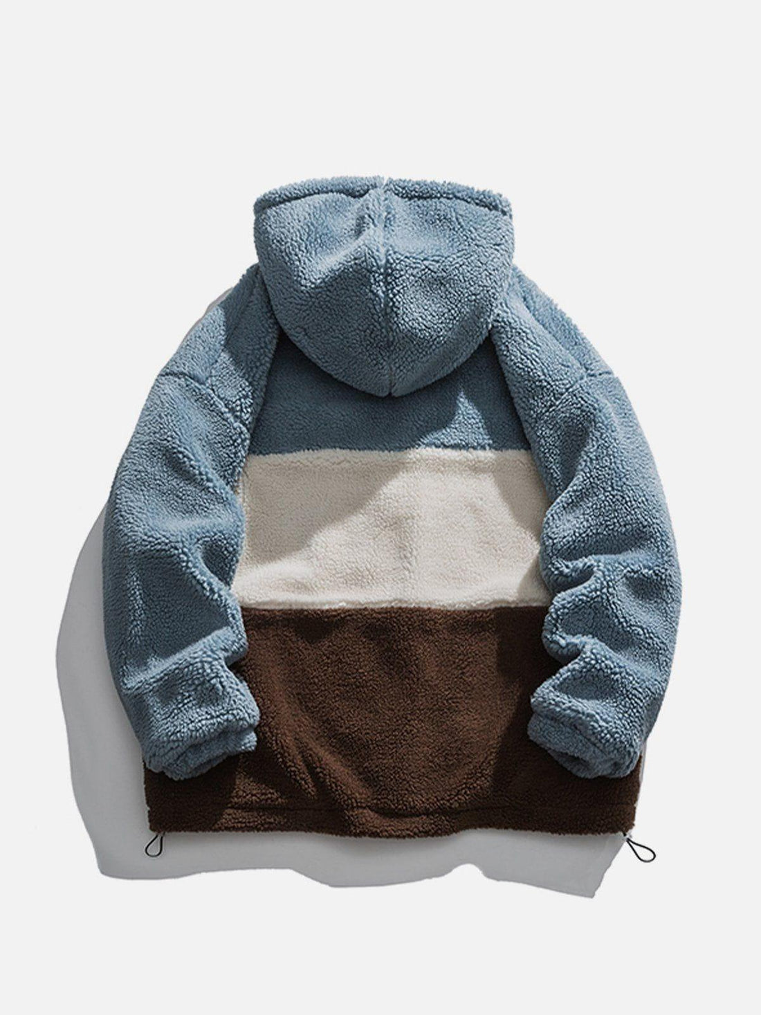 Makersluxe® - Contrast Splicing Sherpa Winter Coat