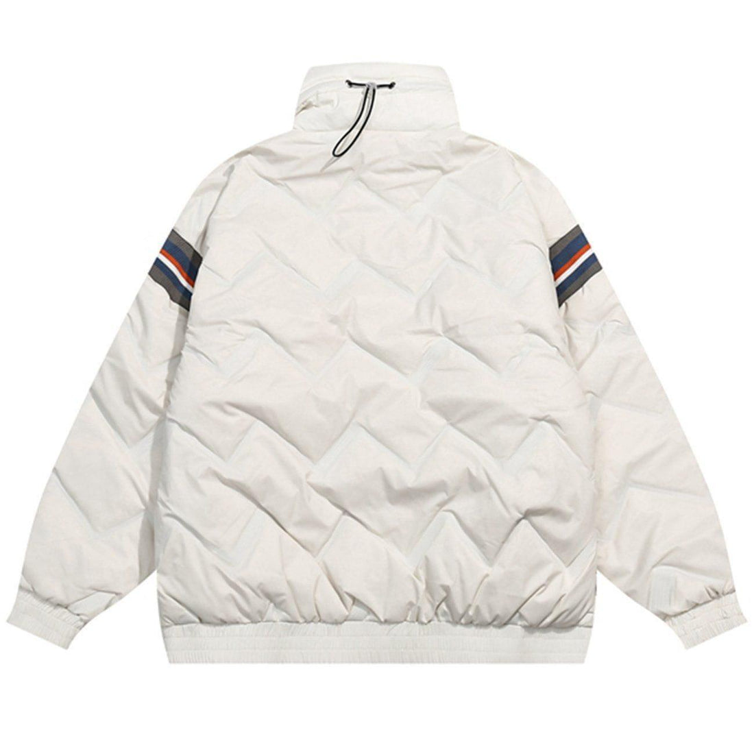 Makersluxe® - Contrasting Color Stitching Puffer Jacket