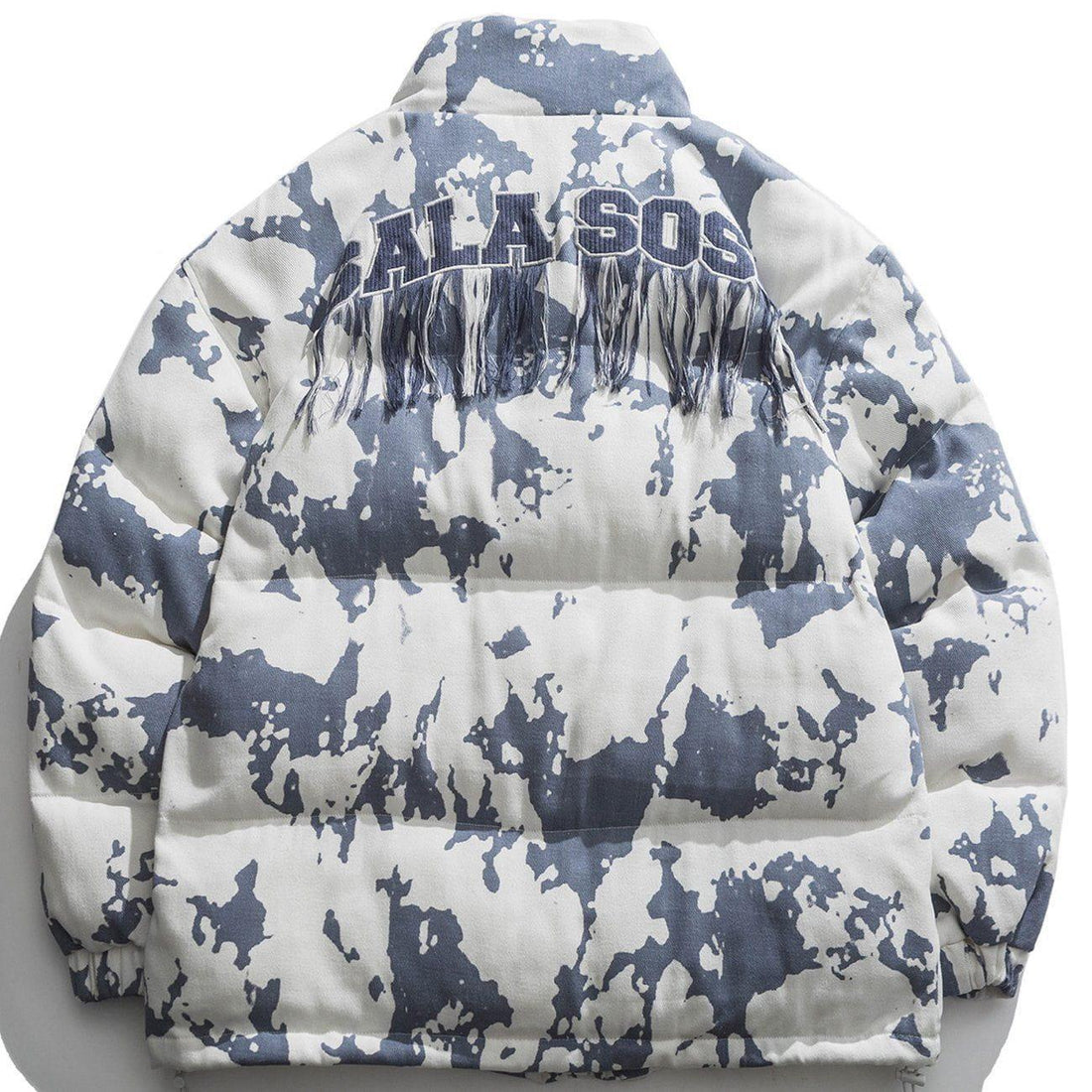 Makersluxe® - Cow Stripes Pattern Patchwork Pockets Winter Coat