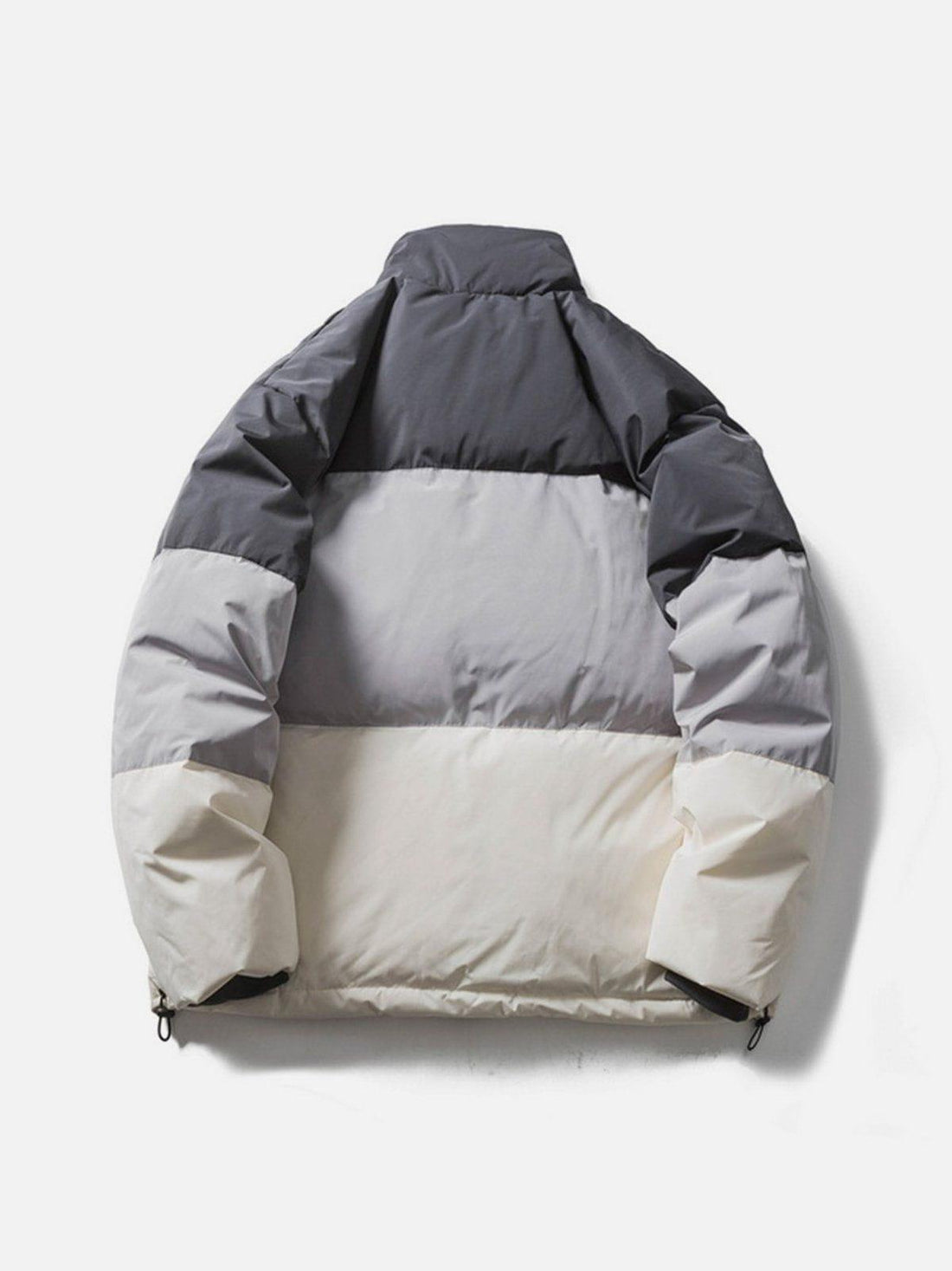 Makersluxe® - Cream Color Patchwork Puffer Coat