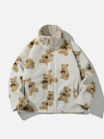 Makersluxe® - Cute Bear Reversible Sherpa Coat