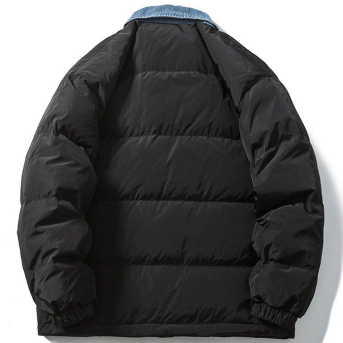 Makersluxe® - Denim Collar Puffer Jacket