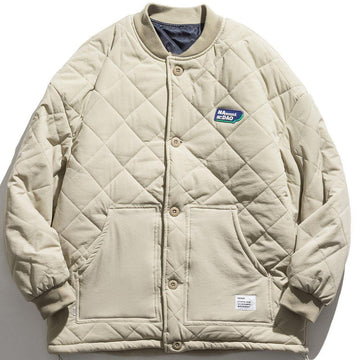 Makersluxe® - Diamond Plaid Embossing Winter Coat
