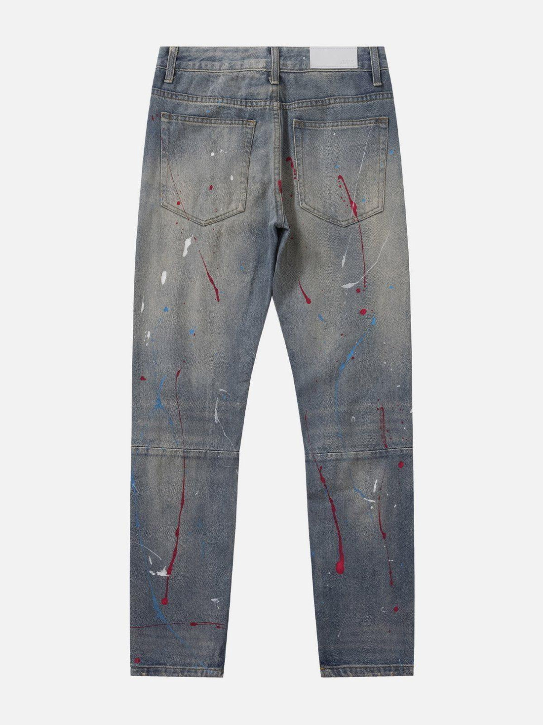Makersluxe® - Distressed Splashed Ink Graffiti Jeans