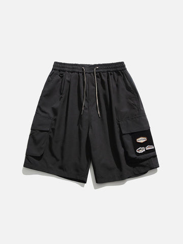 Makersluxe® - Drawstring Large Pocket Print Shorts