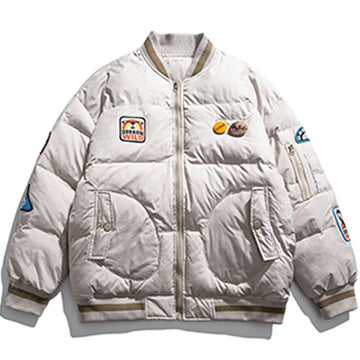 Makersluxe® - Embroidered Badge Winter Coat