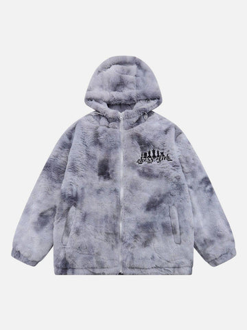 Makersluxe® - Embroidered Chess Pieces Letters Winter Coat