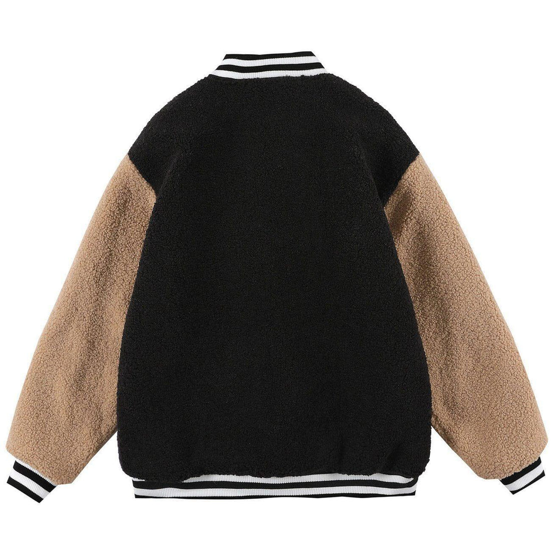 Makersluxe® - Embroidered Letters Color Matching Sherpa Winter Coat