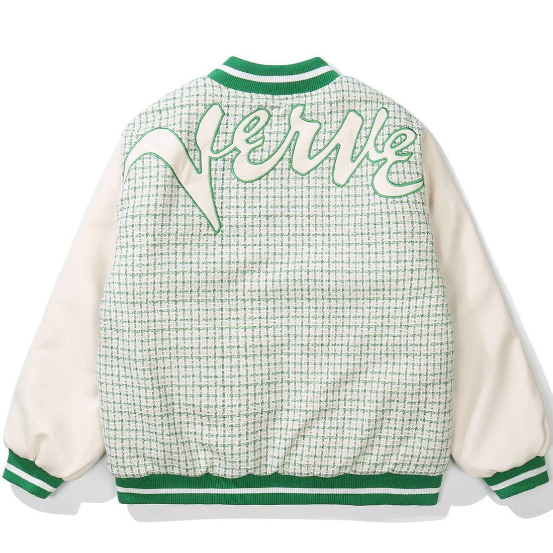 Makersluxe® - Embroidered Letters Houndstooth Winter Coat