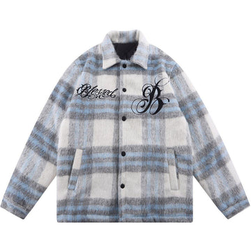 Makersluxe® - Embroidered Letters Lattice Winter Coat