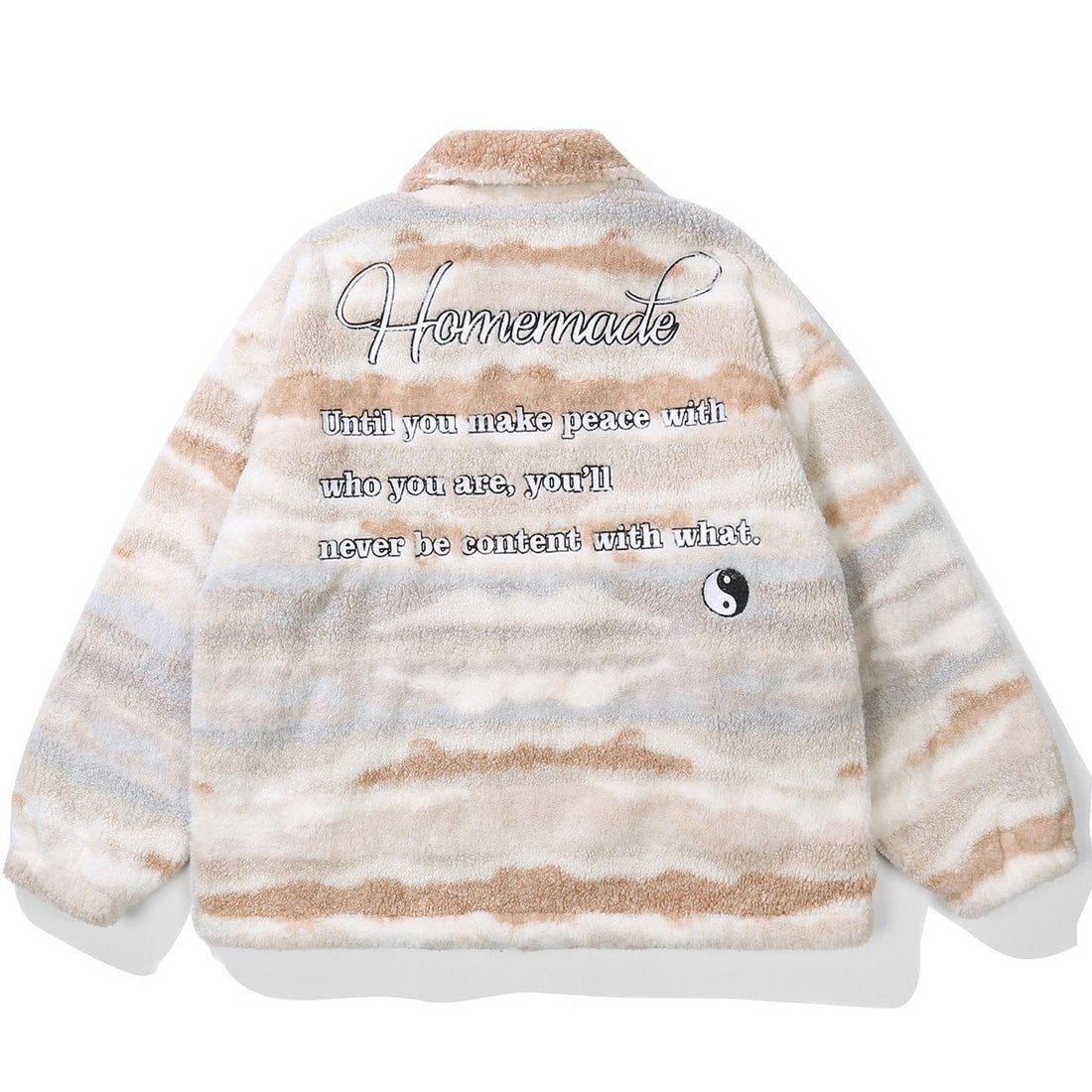 Makersluxe® - Embroidered Letters Sherpa Winter Coat