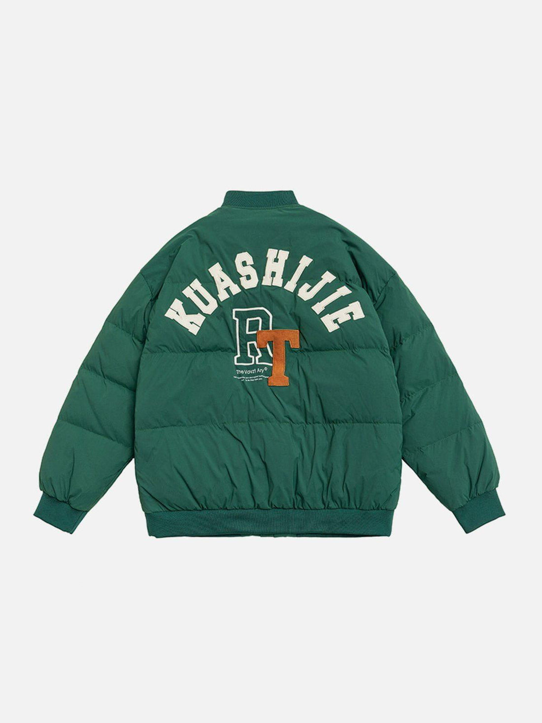 Makersluxe® - Embroidered Letters Varsity Down Coat