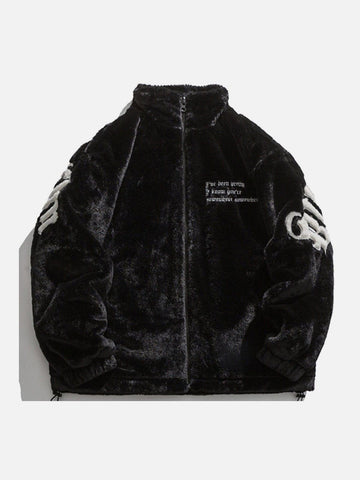 Makersluxe® - Embroidered Letters Winter Coat
