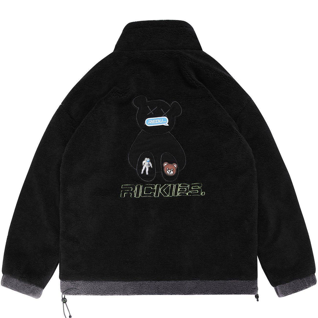 Makersluxe® - Embroidery Bear Letter Sherpa Winter Coat