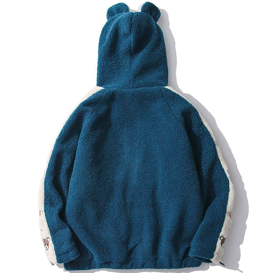 Makersluxe® - Embroidery Bear Patchwork Sherpa Winter Coat
