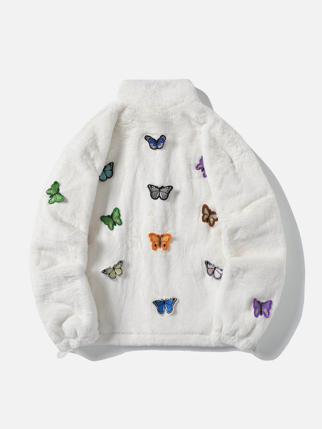 Makersluxe® - Embroidery Butterfly Sherpa Jacket