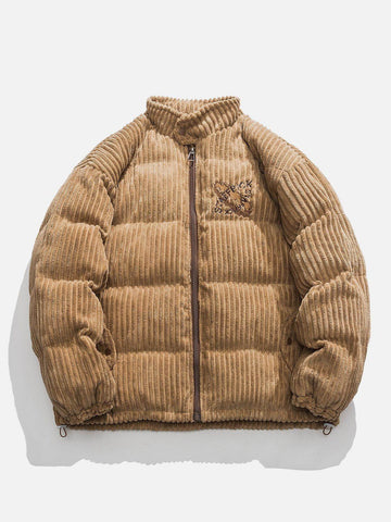 Makersluxe® - Embroidery Coral Fleece Winter Coat