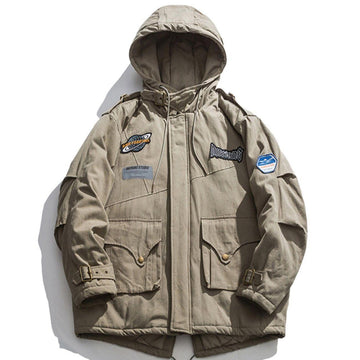 Makersluxe® - Embroidery Logo Hooded Winter Coat