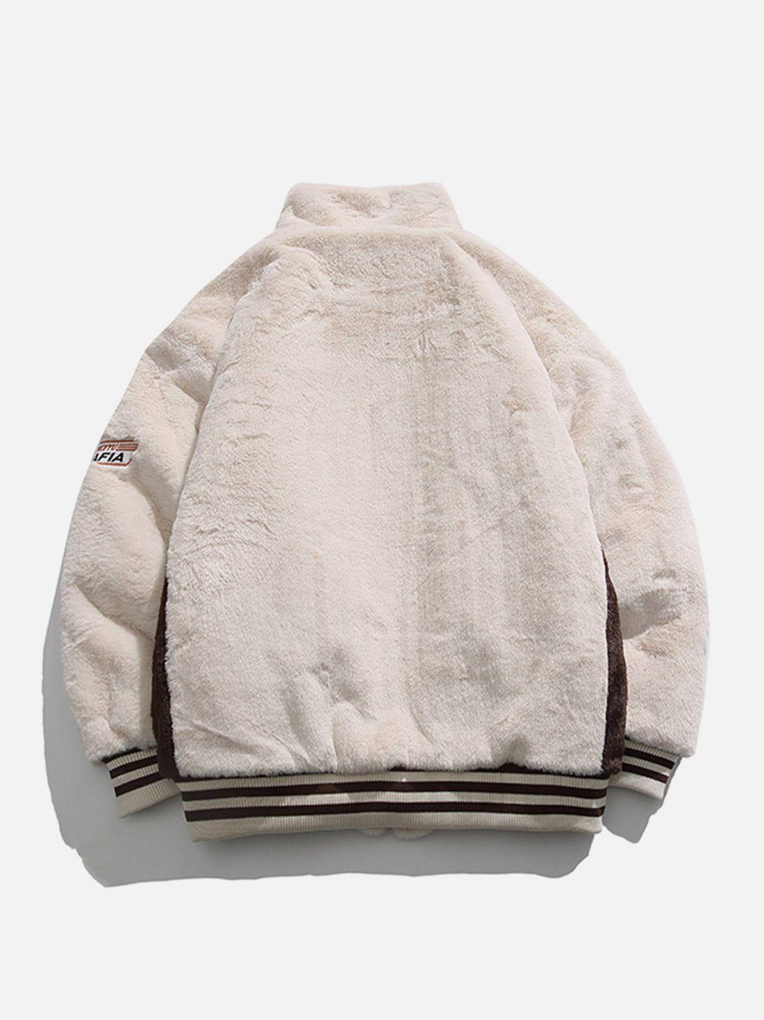 Makersluxe® - Embroidery Patchwork Sherpa Winter Coat
