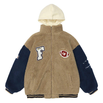 Makersluxe® - Embroidery Stitching Hood Sherpa Winter Coat