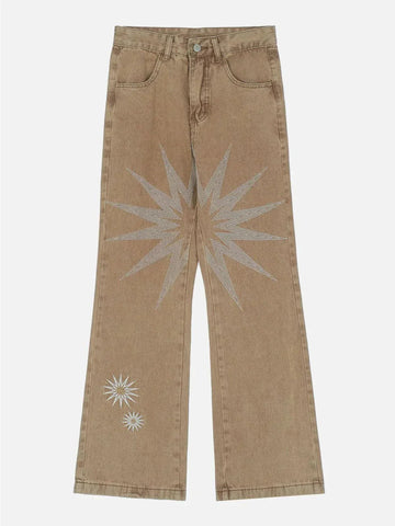 Makersluxe® - Embroidery Washed Design Jeans