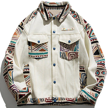 Makersluxe® - Ethnic Printing Stitching Jacket