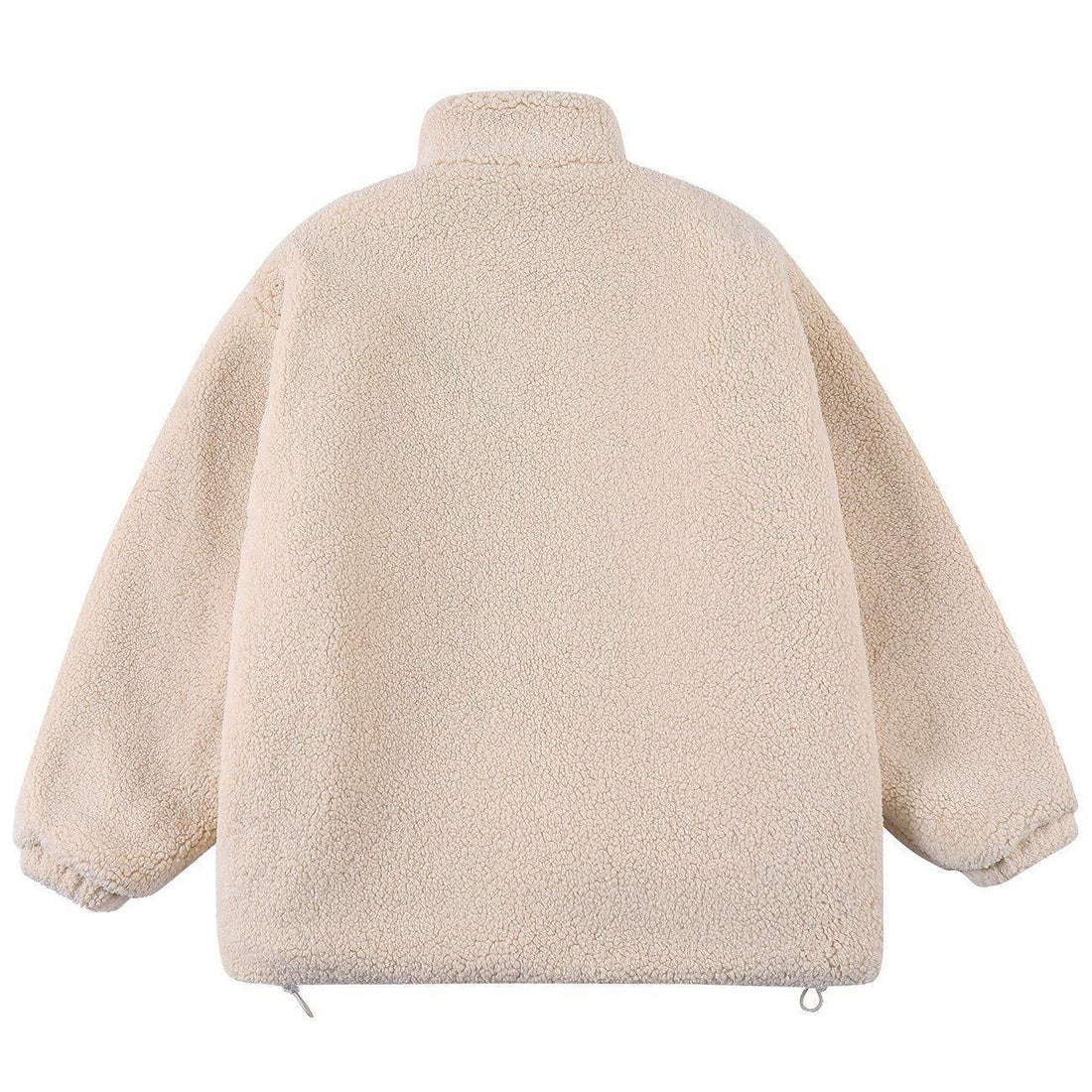 Makersluxe® - Five-pointed Star Letter Patch Embroidered Sherpa Winter Coat