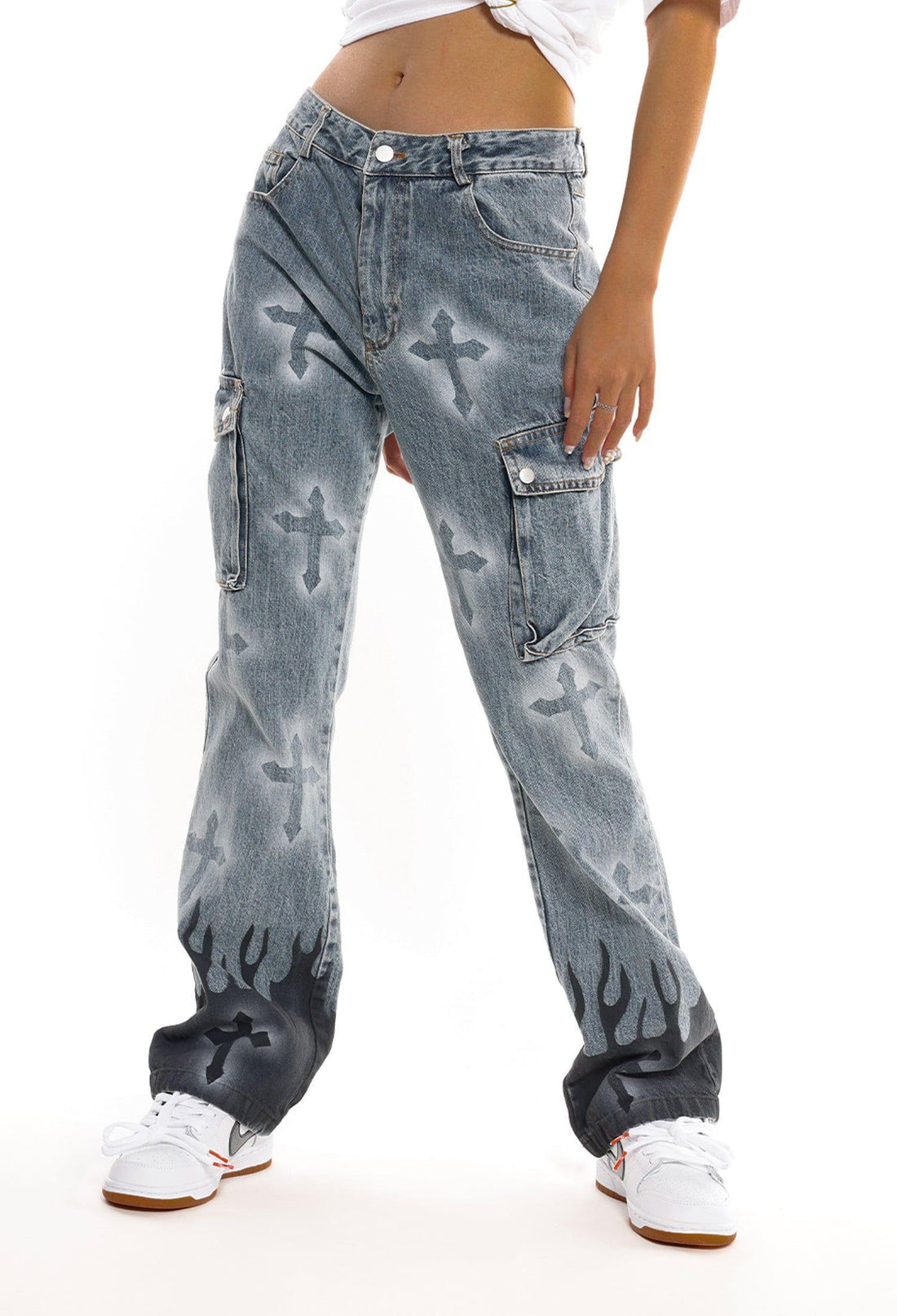 Makersluxe® - Flame & Cross Vibe Slim Jeans