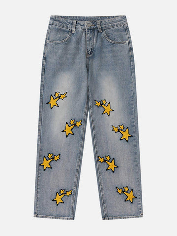 Makersluxe® - Flocked Star Jeans