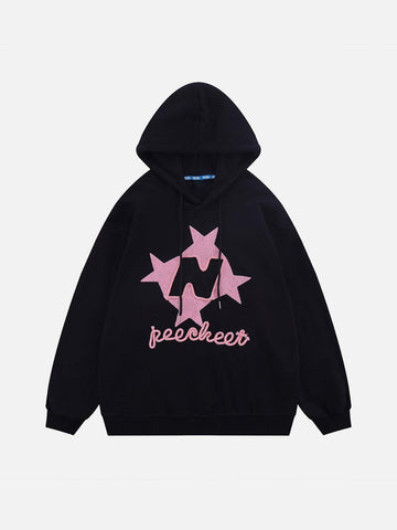 Makersluxe® - Flocked Stars Print Hoodie