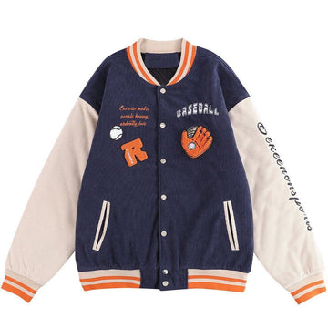 Makersluxe® - Flocking Letters Corduroy Winter Coat