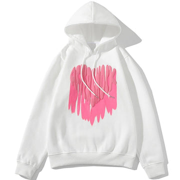 Makersluxe® - Foam Heart Print Hoodie