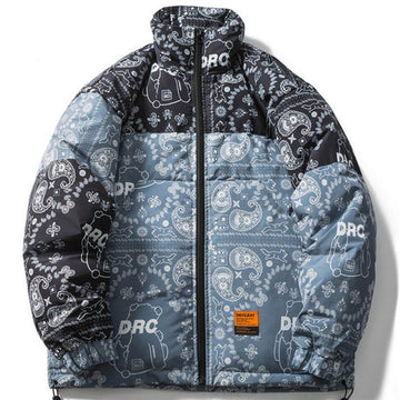 Makersluxe® - Full Bandana Print Puffer Jacket