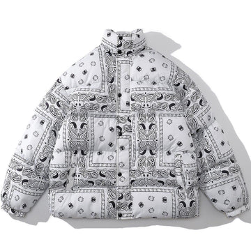 Makersluxe® - Full Bandana Print Winter Coat