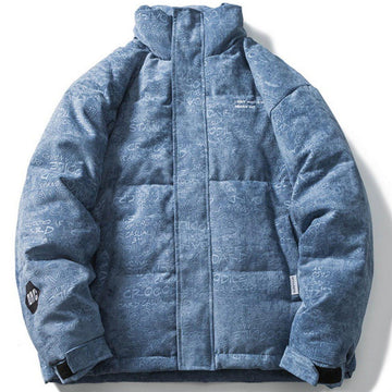 Makersluxe® - Full Letter Print Puffer Jacket