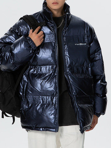 Makersluxe® - Glossy Gradient Letters Winter Coat