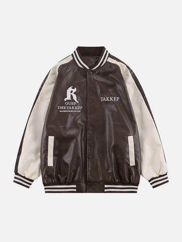 Makersluxe® - Gothic Letter PU Jacket