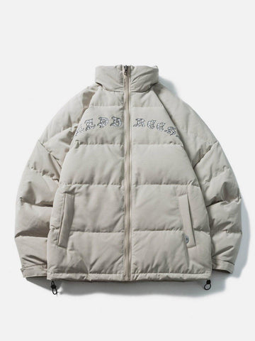 Makersluxe® - Gothic Reflective Font Puffer Jacket