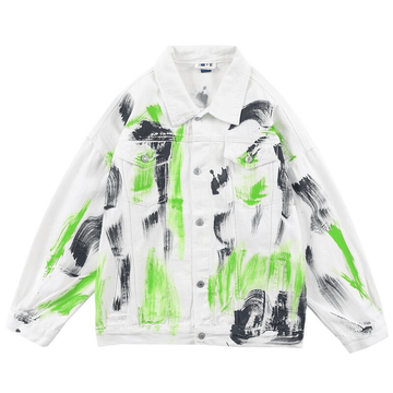 Makersluxe® - Graffiti Denim White Jacket