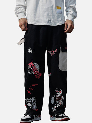 Sneakerland® - Graffiti Foam Print Cargo Pants