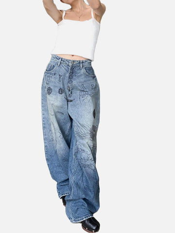 Makersluxe® - Graffiti Watermark Jeans
