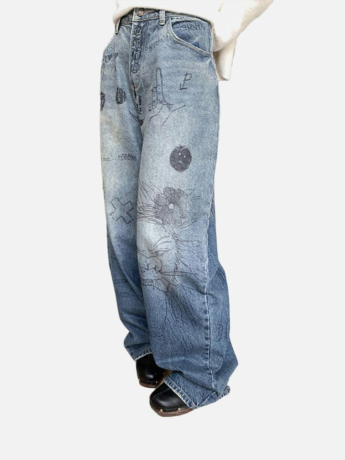 Makersluxe® - Graffiti Watermark Jeans